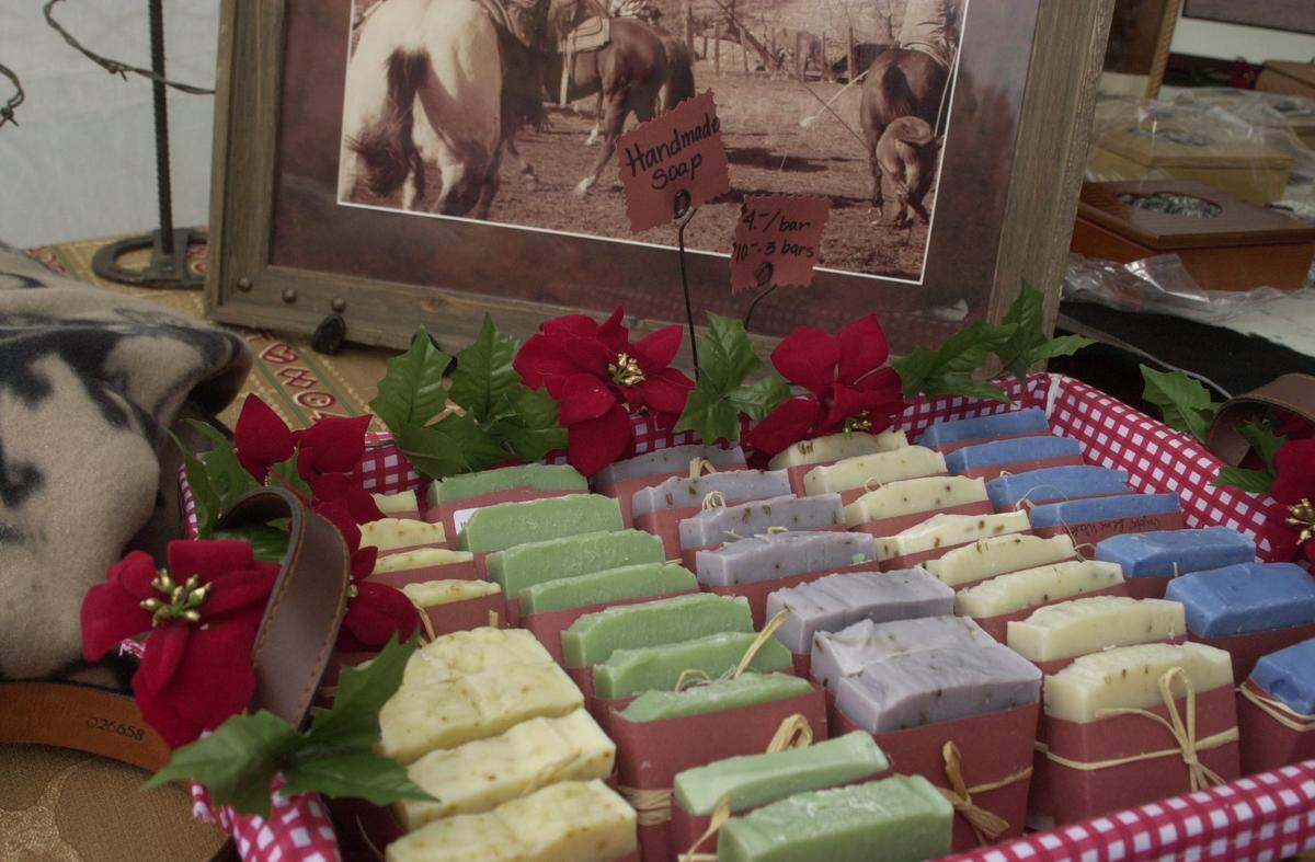 Handmade soaps are for sale at a past Oakdale Cowboy Christmas Craft Show.