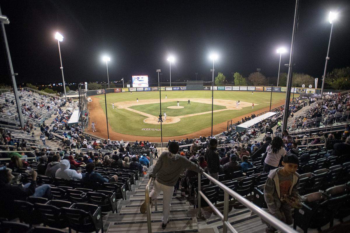 Modesto Nuts opening day game with the Stockton Ports at John Thurman Field in Modesto, Calif., Thursday, April 11, 2019.