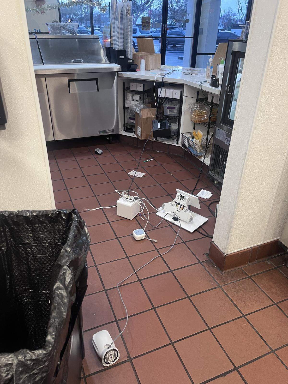 A cash register was taken and a point-of-sale system was damaged during a burglary at Teaspoon in Modesto on Christmas Day.