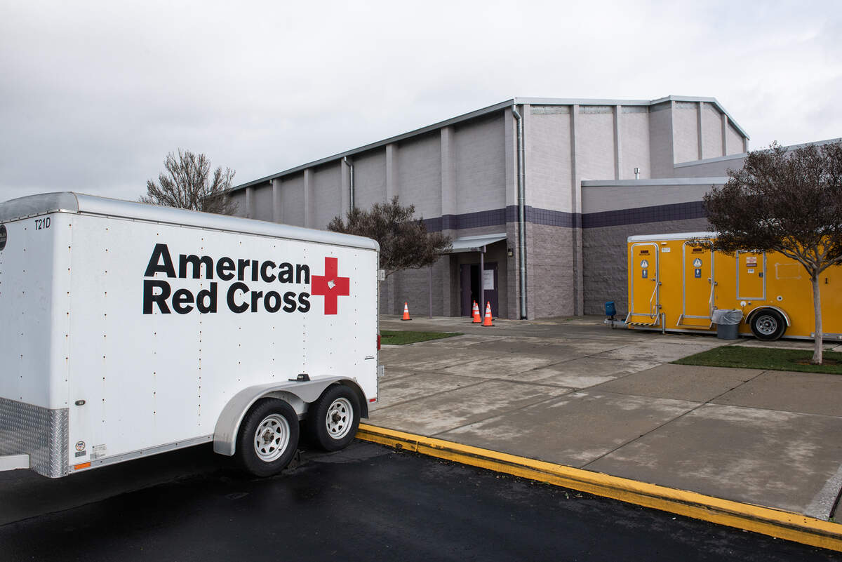 Yolo Middle School is being used as an evacuation center in Newman, Calif., Tuesday, Jan. 10, 2023.