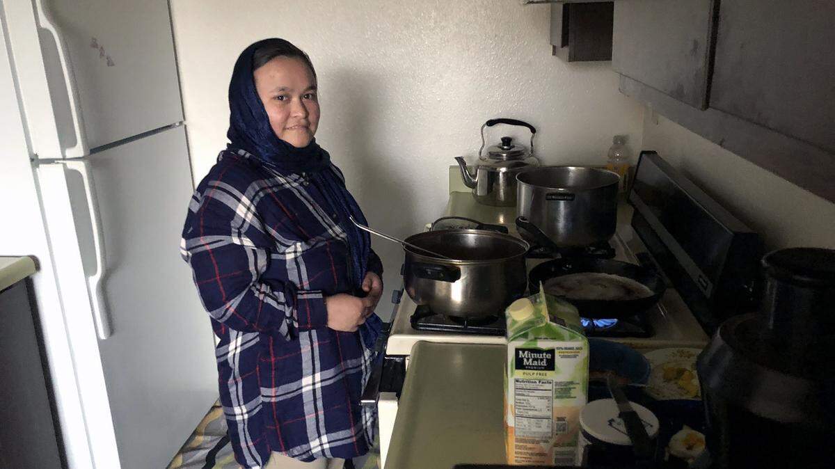Fatima Musa-Khan, a refugee from Pakistan is pictured on Monday afternoon November 19, 2018 in her apartment in Modesto, Calif.