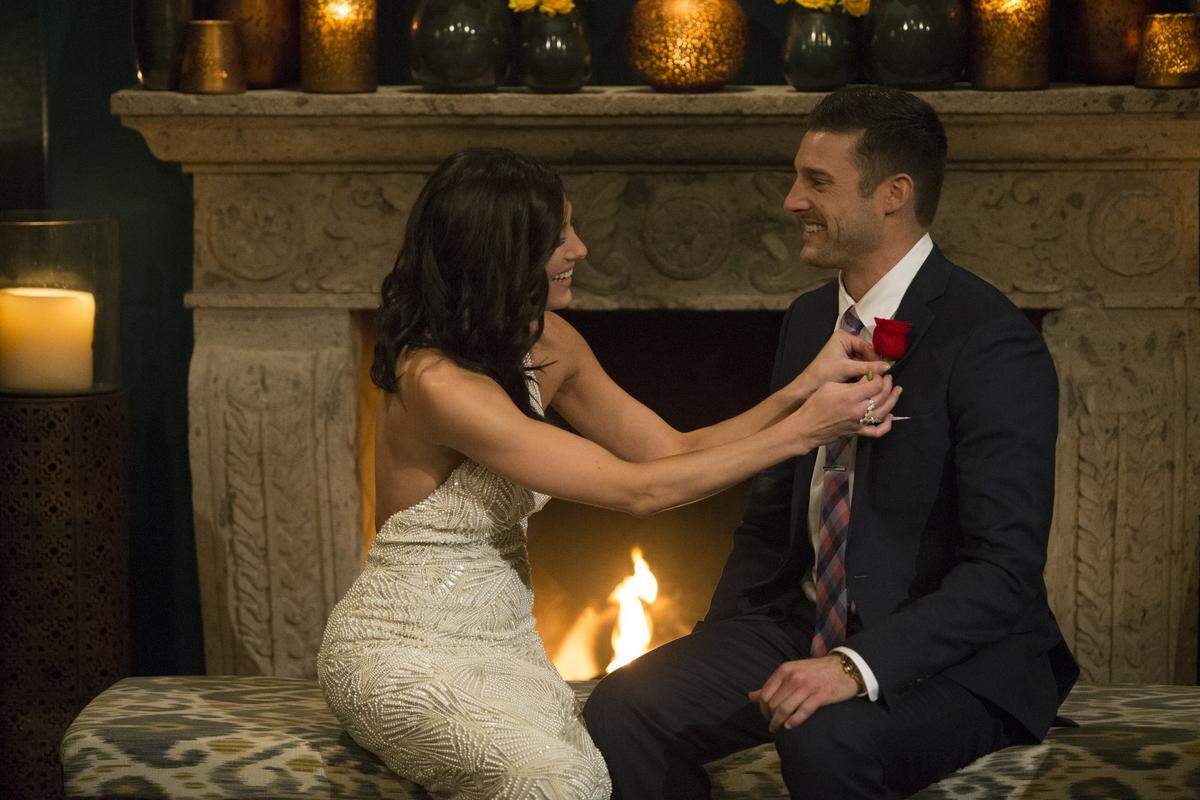 Bachelorette Becca Kufrin gives Manteca native Garrett Yrigoyen the "First Impression" rose on the premiere episode of "The Bachelorette" which aired May 28, 2018 on ABC.