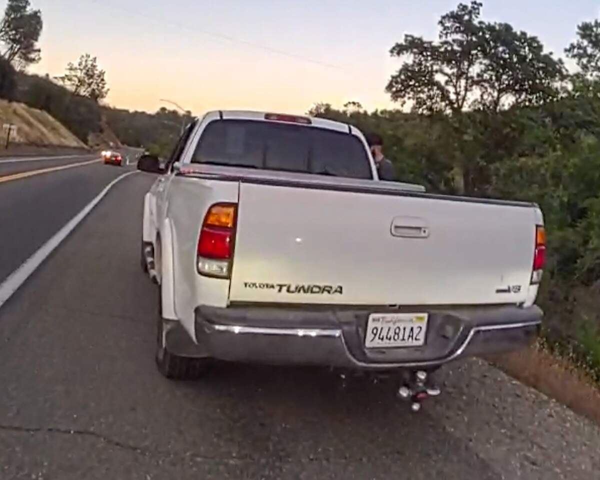 A white 2002 Toyota Tundra, California license plate 94481A2, that homicide suspect Timothy Allen Boling is believed to be driving. Authorities ask anyone who spots the vehicle to call 911 immediately.
