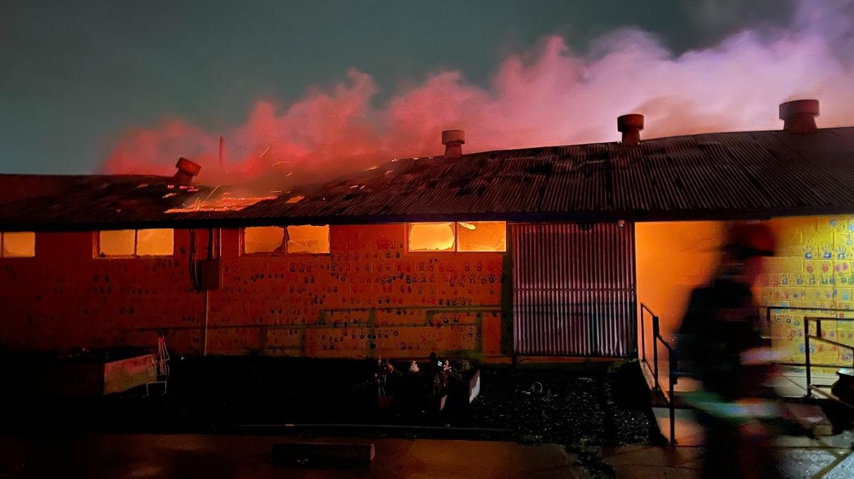 A fire late Sunday night, Feb. 26, 2023, at Dutch Hollow Farms in Modesto killed several animals and destroyed the sales barn, where people enter the farm and pay their admission, said one of the business’s managers, Amy Crabtree.