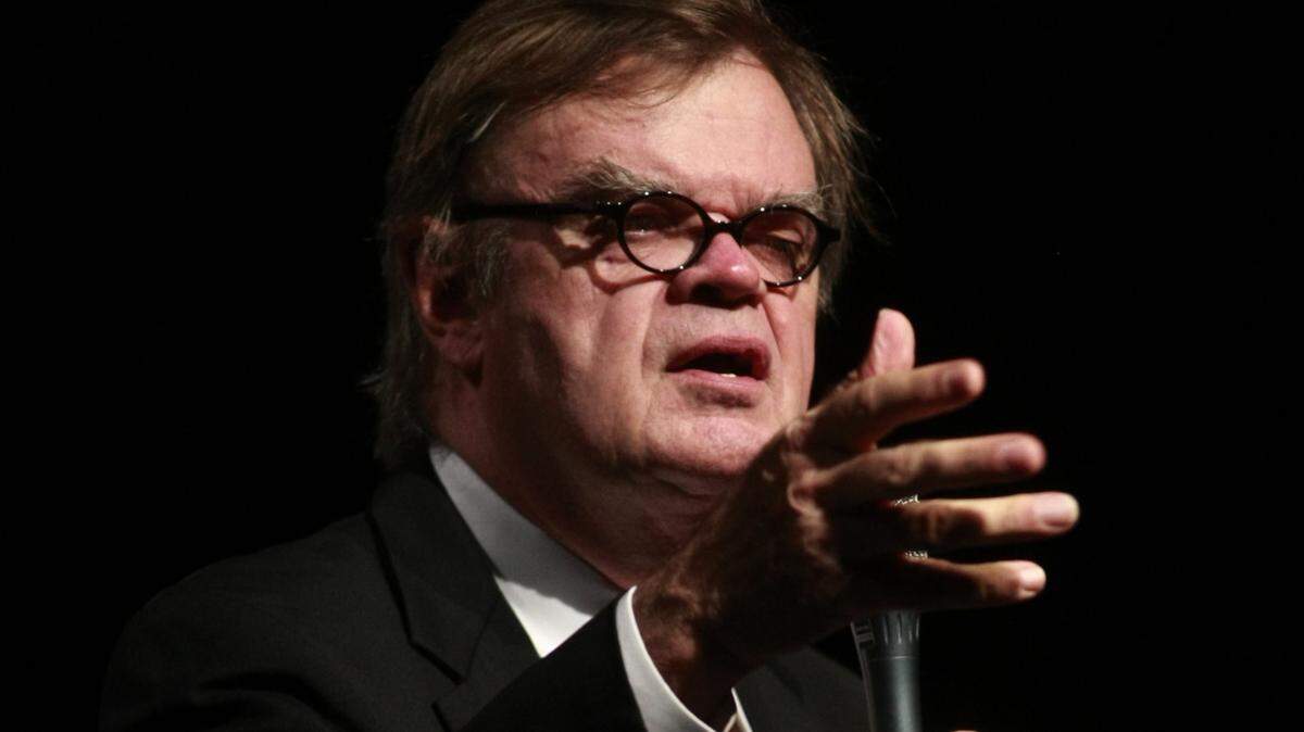 Garrison Keillor performs in 2010 at the Turlock Community Theatre.