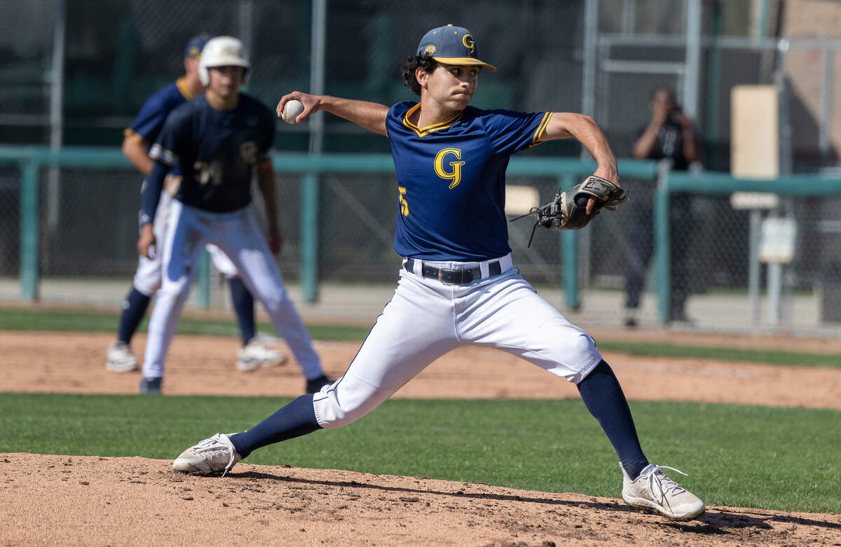 Gregori’s Dominic Joseph delivers a pitch during Modesto Nuts High School Baseball Showcase game with Central Catholic at John Thurman Field in Modesto, Calif., Saturday, March 16, 2024.