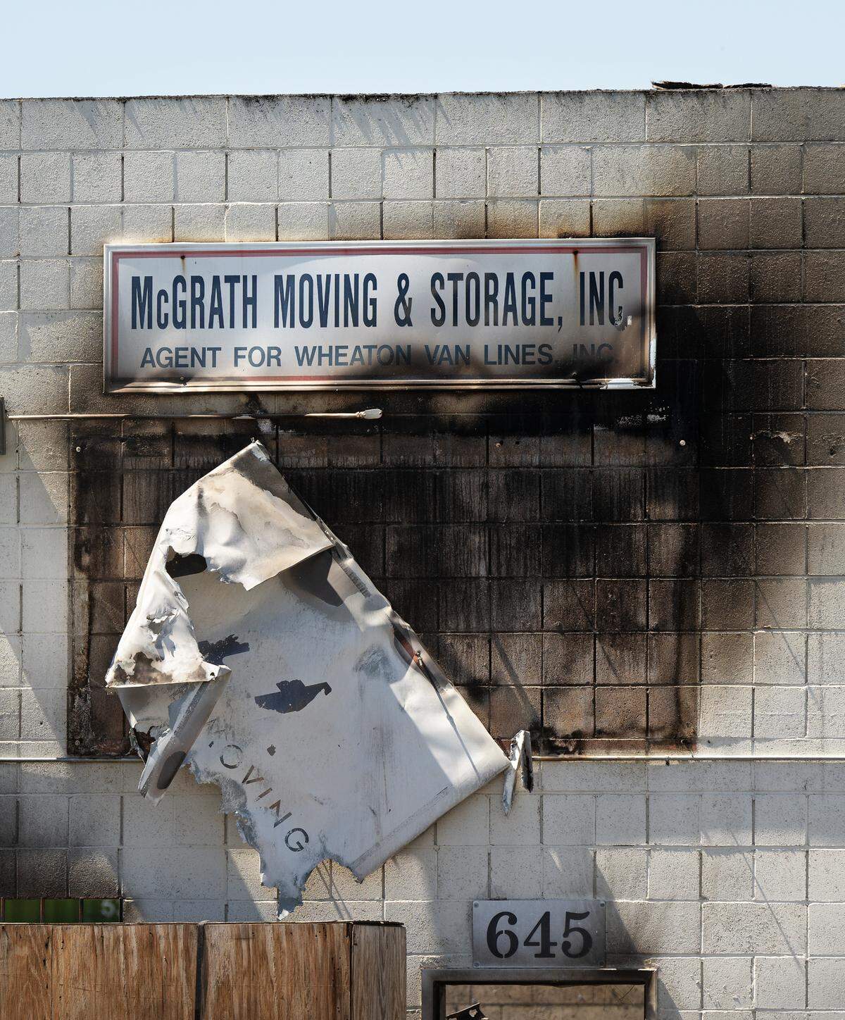 McGrath Moving and Storage was destroyed by fire from an adjacent burning pallet business on Aug. 9. Photographed in Modesto, Calif., Wednesday, Aug. 14, 2024.