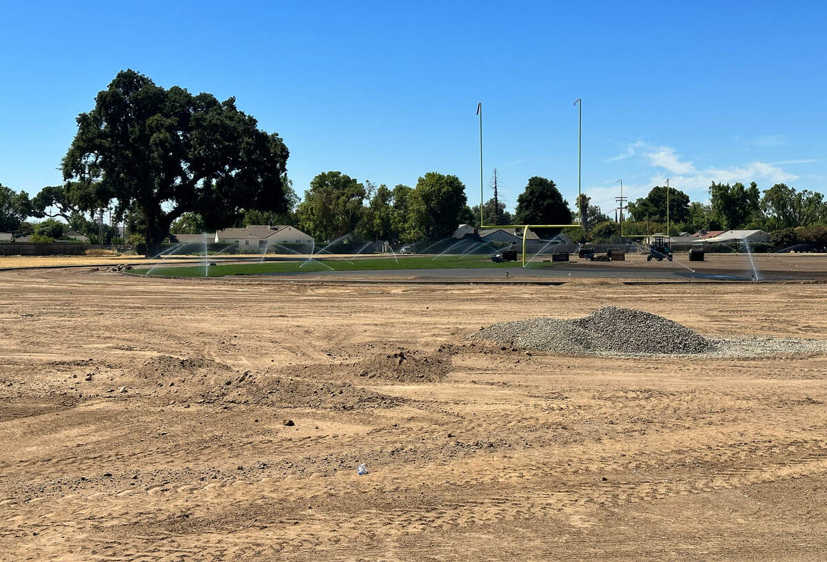 New construction at Mark Twain Junior High School underway on Monday, July 31st.