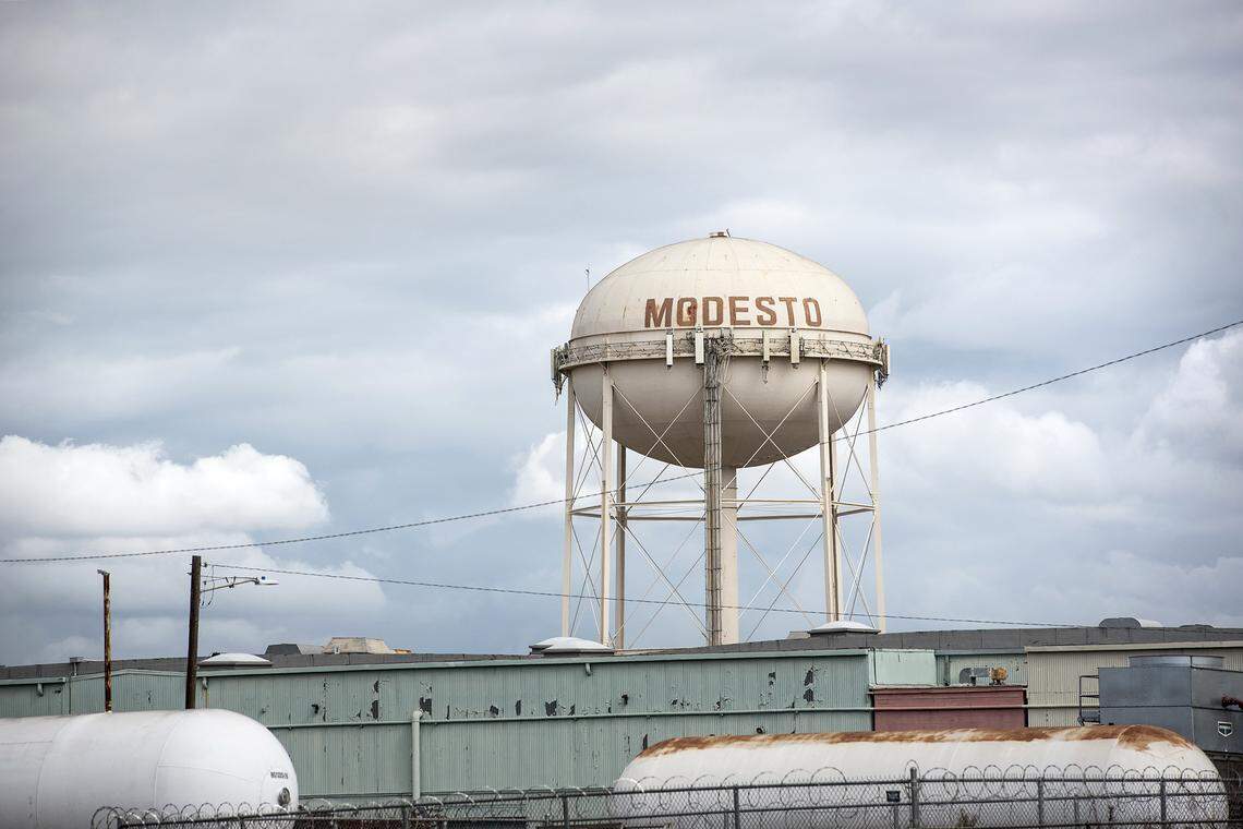 Clouds fill the sky in Modesto, Calif., on Saturday, March 14, 2020.