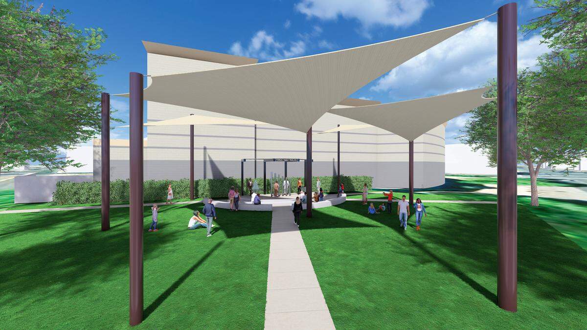 Concept illustration of the music garden sunshade at Gallo Center for the Arts.