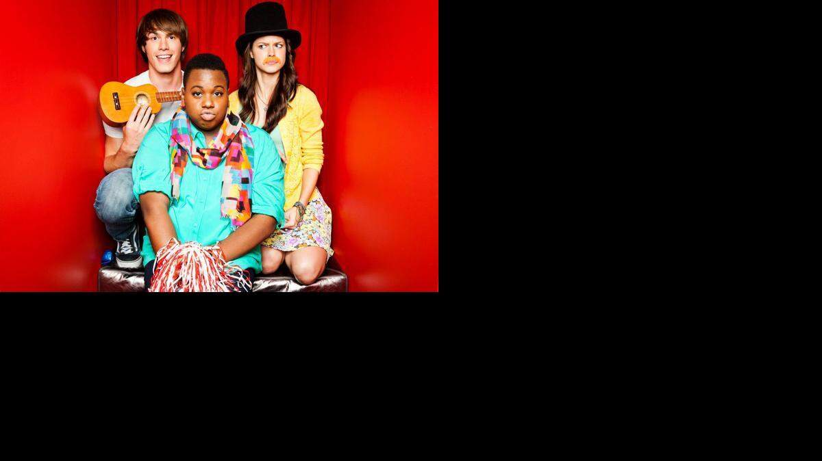 Blake Jenner, left, Alex Newell, center, and Melissa Benoist are stars of “Glee.”