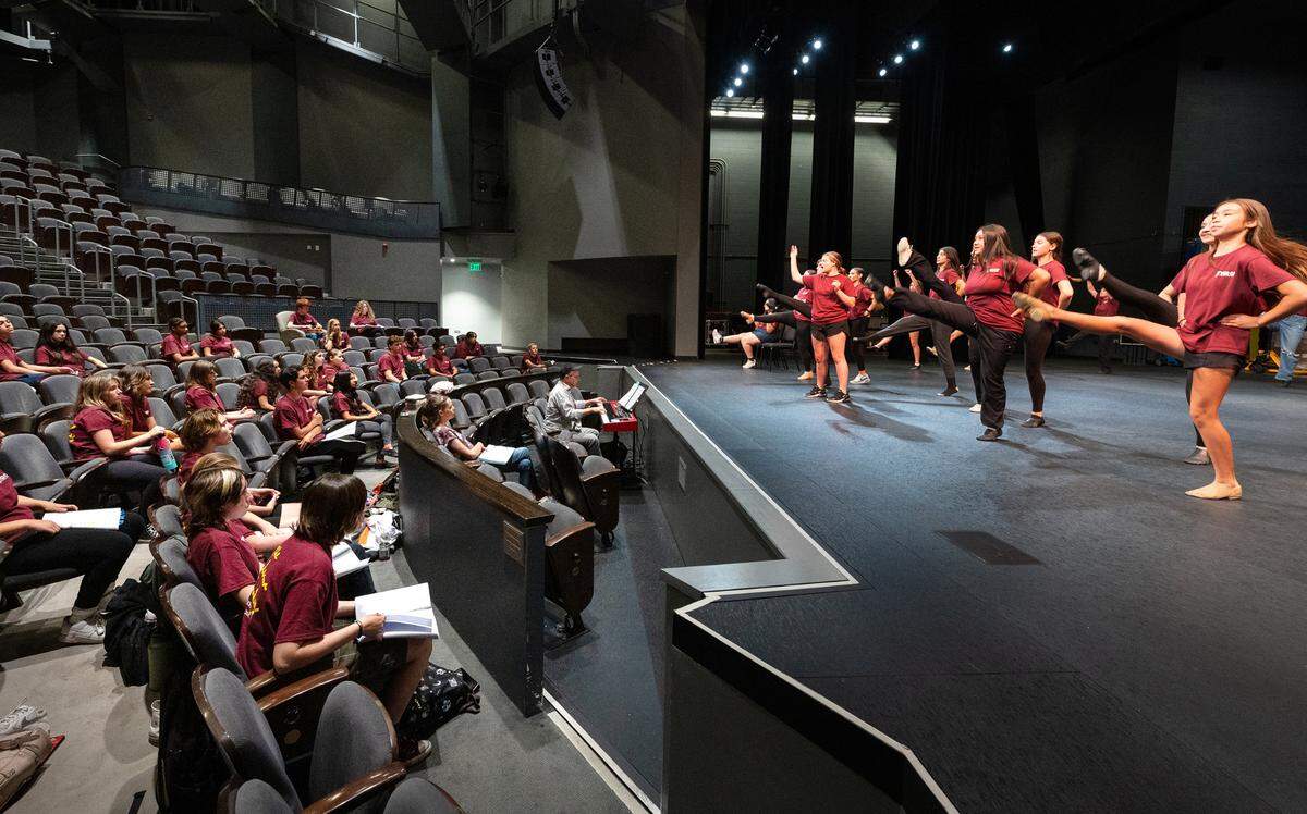 Members of YES Company rehearse for the upcoming production of “The Addams Family — School Edition” at the Gallo Center for the Arts in Modesto, Calif., Wednesday, July 5, 2023.