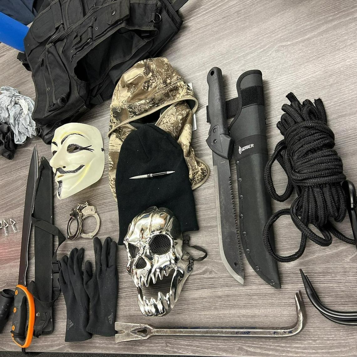 Ceres police seized assault rifles, masks and burglary tools, and arrested three men following an incident near Richland Avenue and Darby Lane Sunday, June 12, 2022.