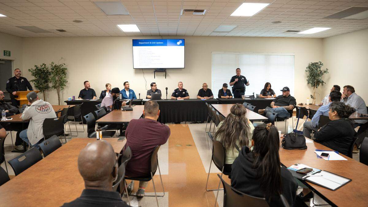 Modesto Police Department’s South Modesto Community Forum at the King-Kennedy Center in Modesto, Wednesday, May 14, 2025. The event included reports from several city agencies including the police.