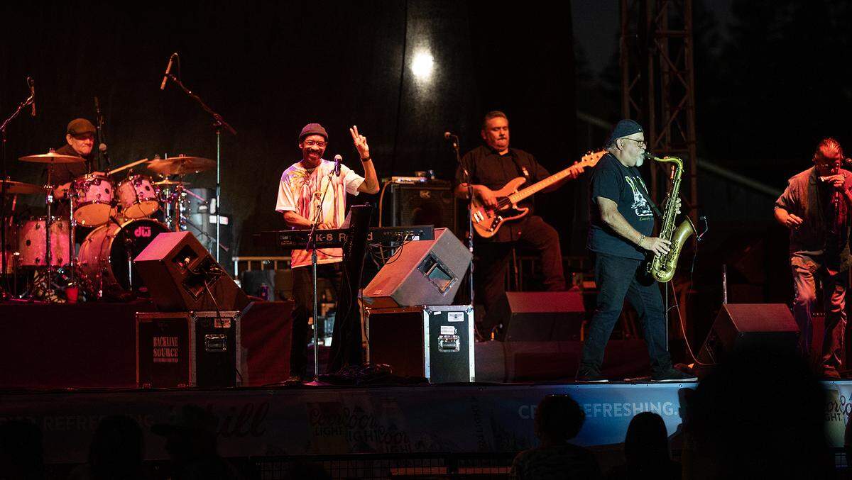 The band WAR performs during the Stanislaus County Fair in Turlock, Calif., on Friday, July 8, 2022.