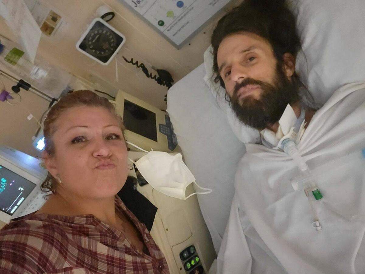 Dorothy Heimbach and her son Anthony Silva in the hospital following Silva’s encounter with Stanislaus County Sheriff’s Office deputies on Oct. 08, 2022. Heimbach was given a $5 million settlement from the county in December 2025. 
