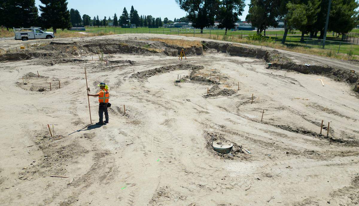 Preliminary construction has started on the Awesome Spot playground at Beyer Community Park in Modesto, Calif., Friday, August 4, 2023.
