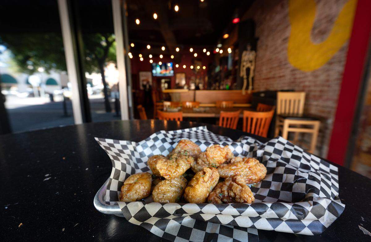 Spicy fried chicken bites at The Goat Bar & Grill on 10th Street in Modesto, Calif., Thursday, Oct. 26, 2023.