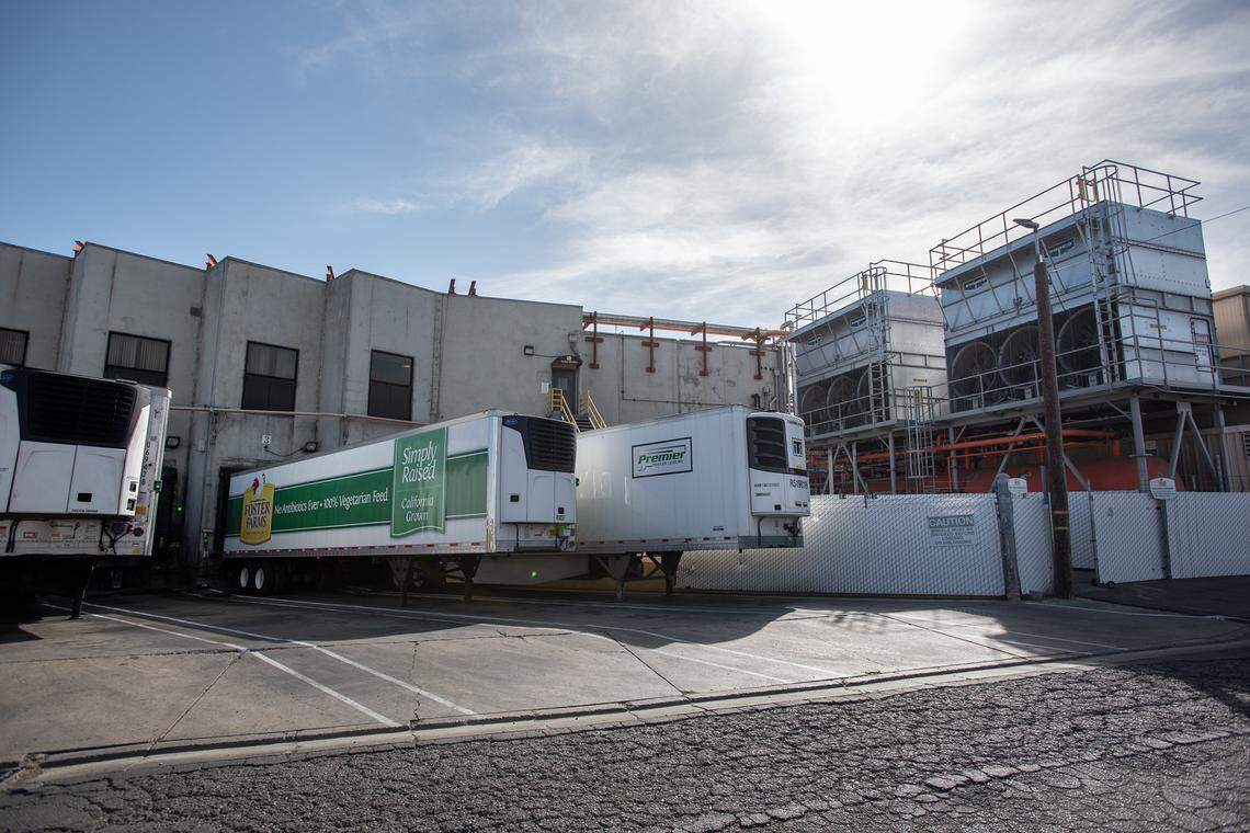 Foster Farms turkey processing plant in Turlock, Calif., on Tuesday, June 7, 2022.
