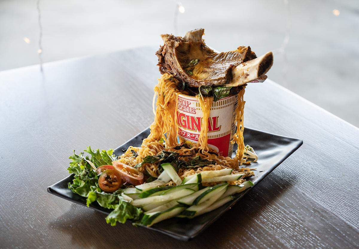 Jurassic Volcano Noodles at Pho Mex restaurant in Modesto, Calif., on Thursday, June, 23, 2022.