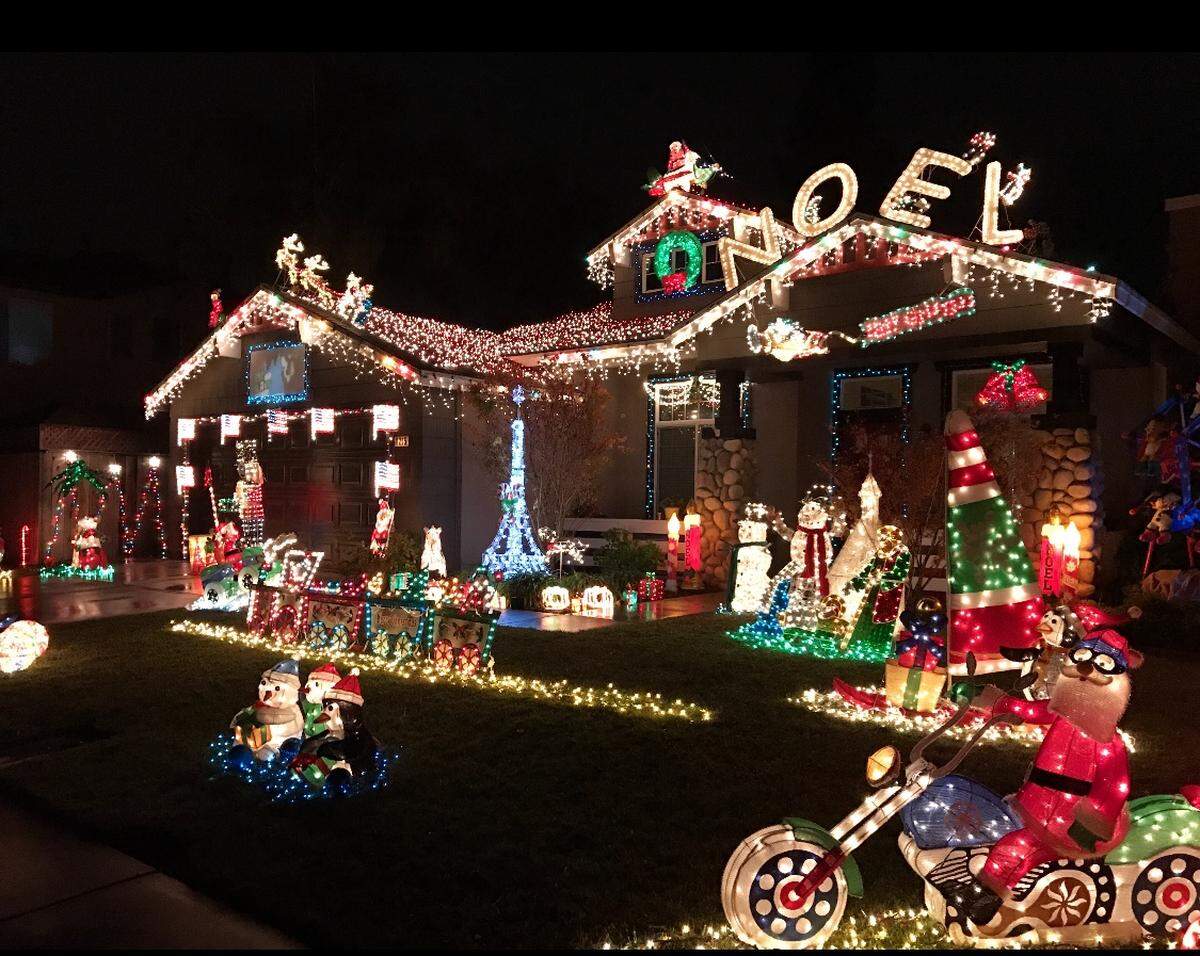 Stephanie Valgos went all out in decorating her Merchant Lane yard in Turlock for the holidays.