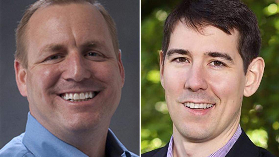 Jeff Denham, left, and Josh Harder, are running for the 2018 10th Congressional District seat.