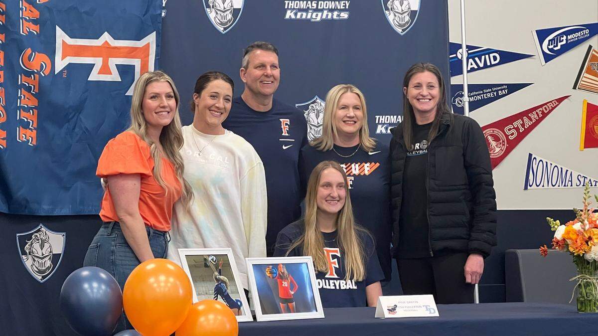 Downey High volleyball player Kylie Griffin signed with Cal State Fullerton Monday, April 17. She was named a 2022 CCAL First Team All League member.