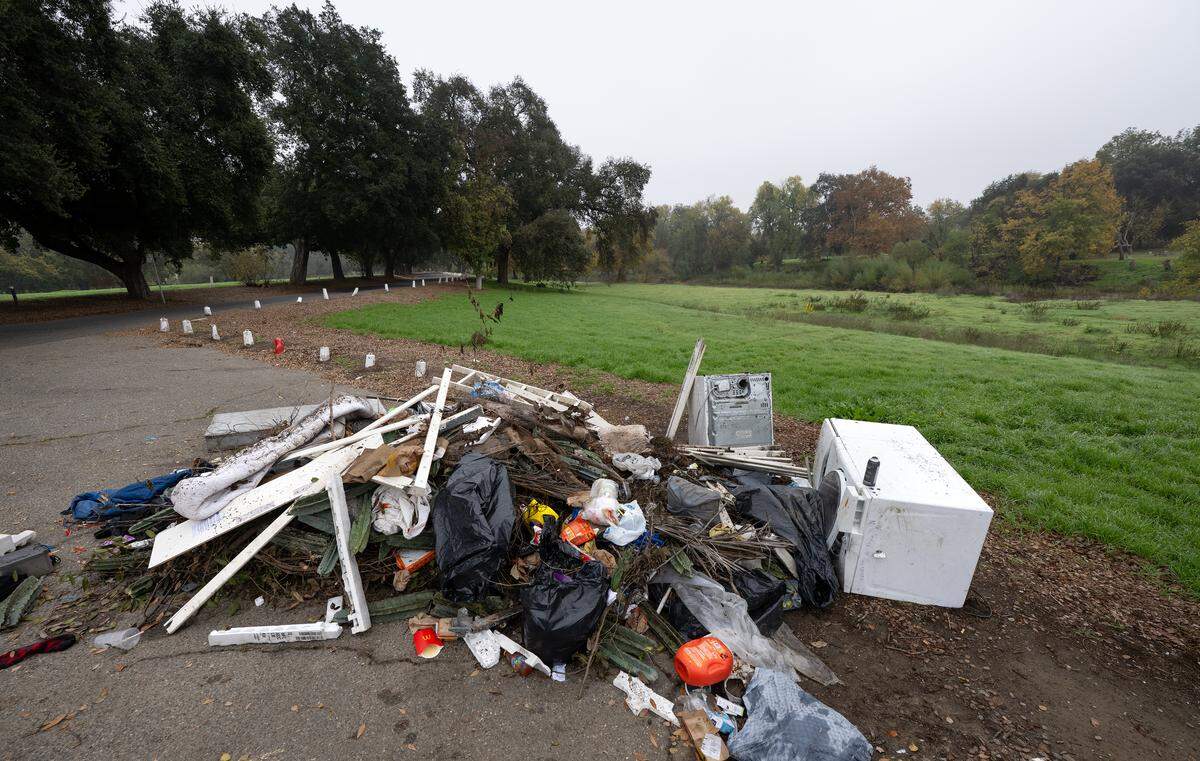 Illegal dumping inside Tuolumne Regional Park in Modesto, Monday, Nov. 24, 2025. 