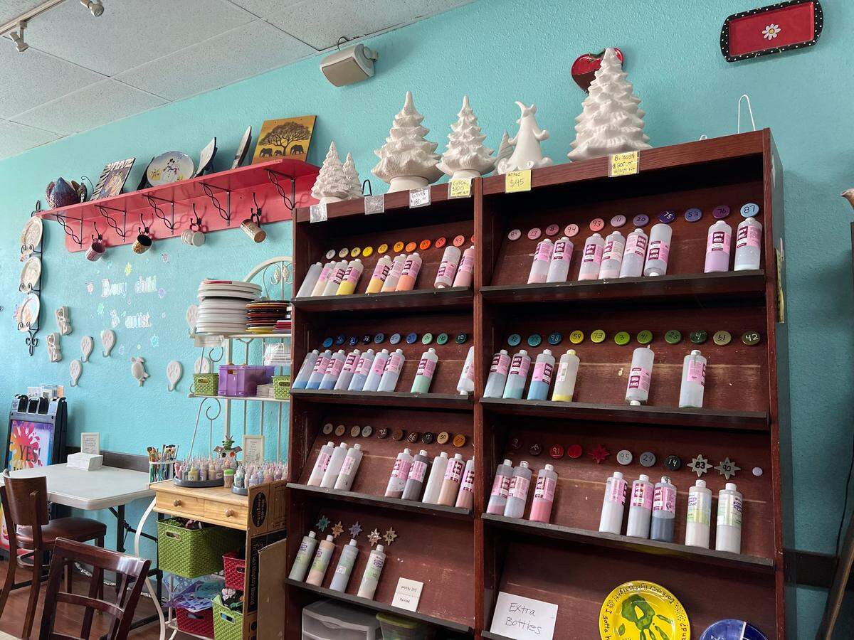 Paints at Pottery Magic Modesto.