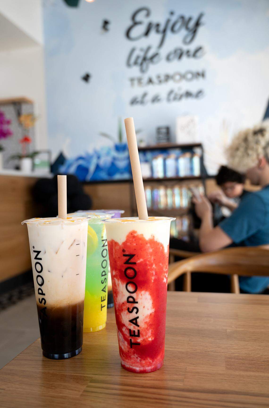 Specialty drinks at Teaspoon cafe in Modesto, Calif., Tuesday, April 9, 2024.