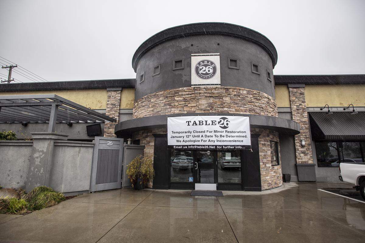 Table 26 restaurant in Turlock, Calif., on Thursday, Jan. 16, 2020. The restaurant closed at the start of this week for some minor renovations and plans to reopen in early February.