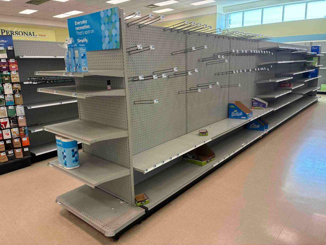 Though no official signage about the closure was visible, shelves inside the Ceres Rite Aid store appeared to be emptying.