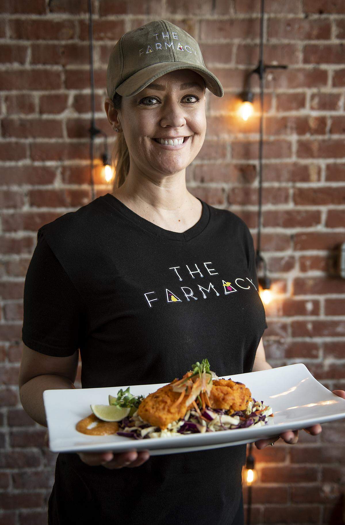 Owner Erin Doran at the Farmacy, a new plant-based restaurant, in Modesto, Calif., on Thursday, May 14, 2020.