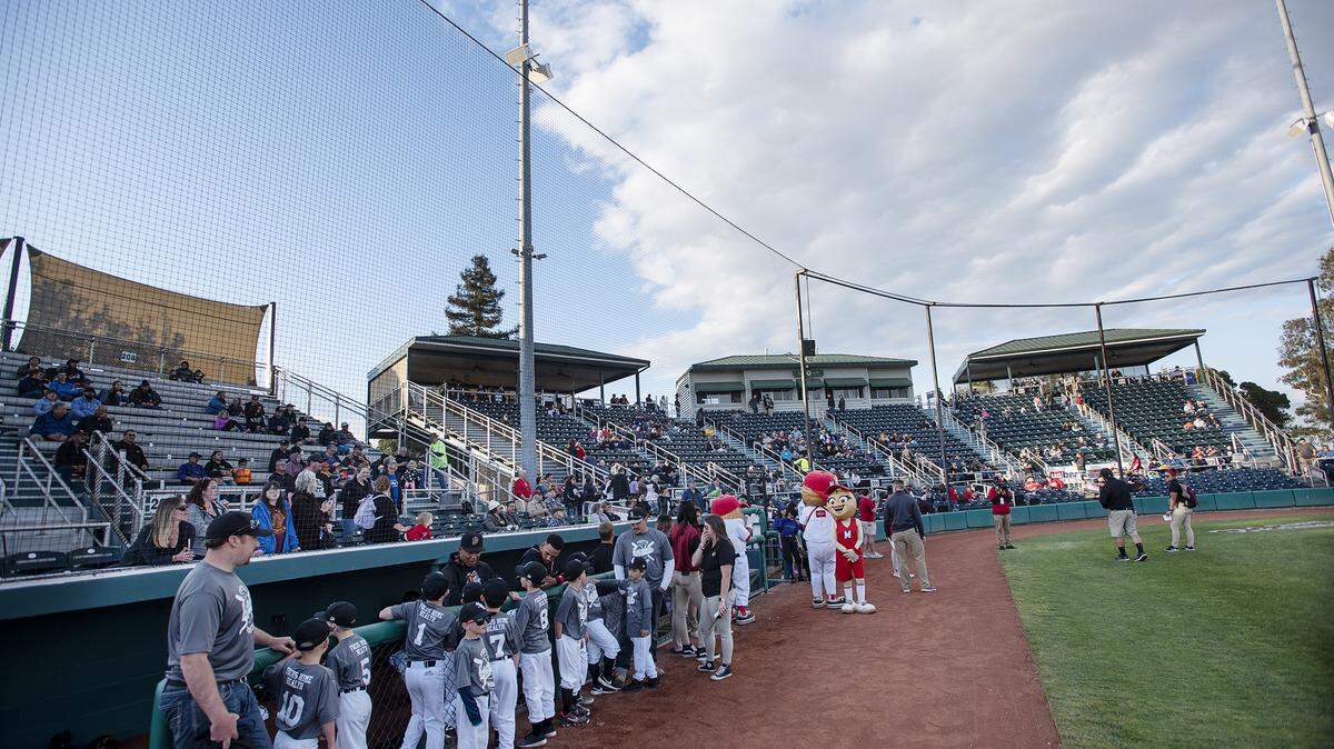 Modesto Nuts opening day game with the Stockton Ports at John Thurman Field in Modesto, Calif., Thursday, April 11, 2019.
