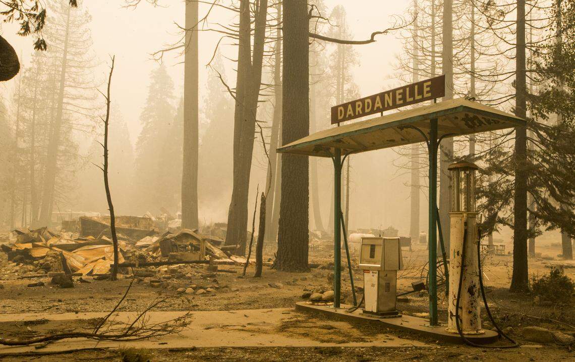 Dardanelle Resort along with most of the cabins around it were a total loss during to extreme wind and weather that flashed through the area Sunday evening Aug. 5, 2018. As of Monday Aug. 6, 2018 the Donnell Fire in Tuolumne County has grown to 11,074 Acres according to the U.S. Forest Service. 