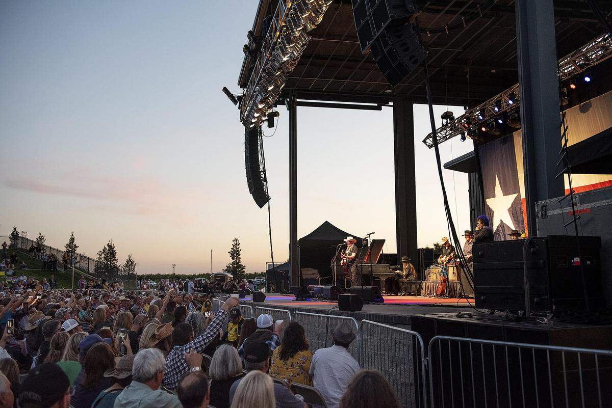 The audience enjoys a past year’s show at the Fruit Yard Amphitheater. 