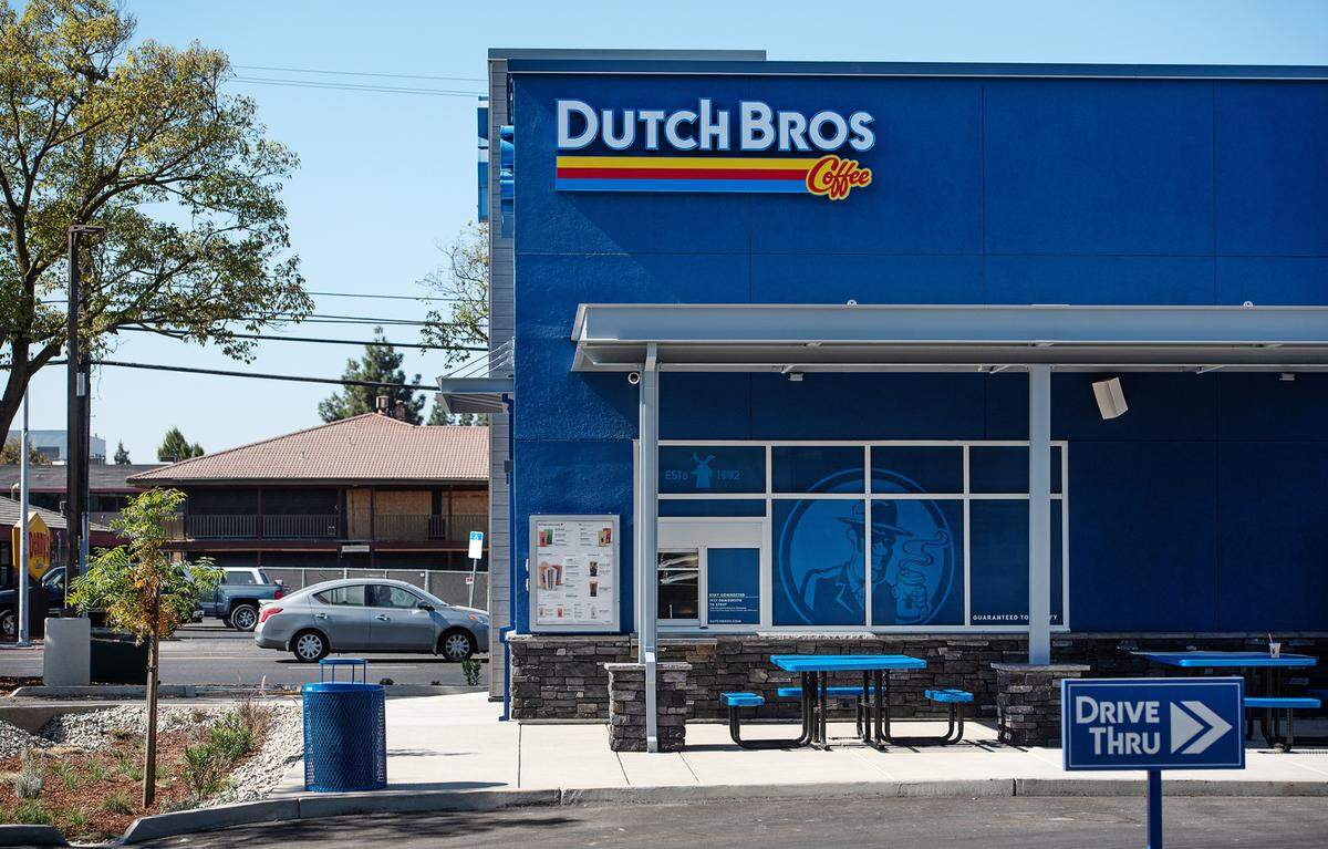 Dutch Bros Coffee in Modesto, Calif., on Wednesday Oct. 21, 2020. The store opens on Friday at 5am.