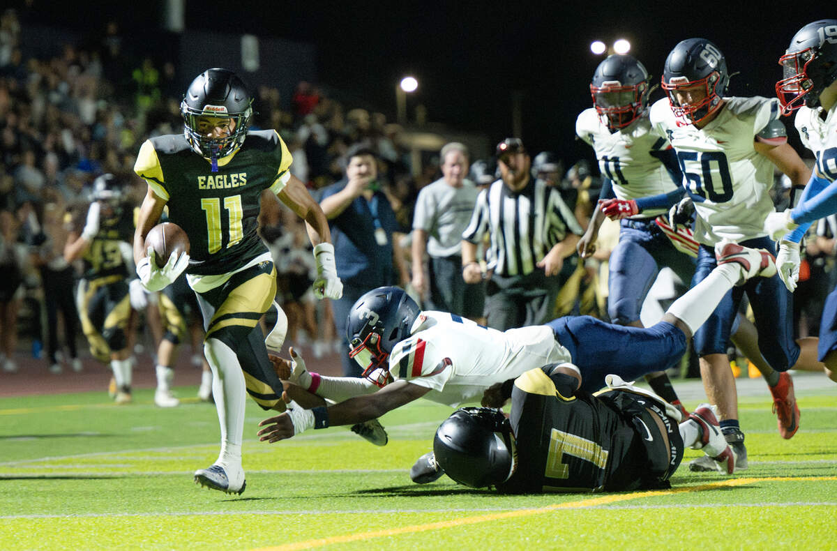 Enochs and Beyer played the first game of the season with in the Sylvan Bowl at Downey High School in Modesto, Calif., Friday, Aug. 23, 2024. Enochs won the game 42-15.