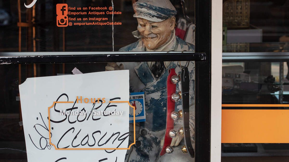 Emporium Antiques in downtown in Oakdale, Calif., Friday, Dec. 18, 2020.
