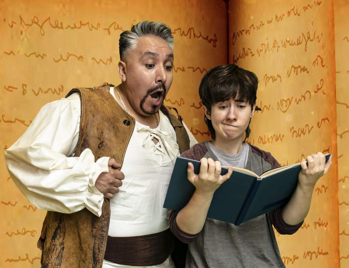 Alicia Hurtado as the Niño and Octavio Pérez-Bustamante as Sancho in “Dulcinea.”