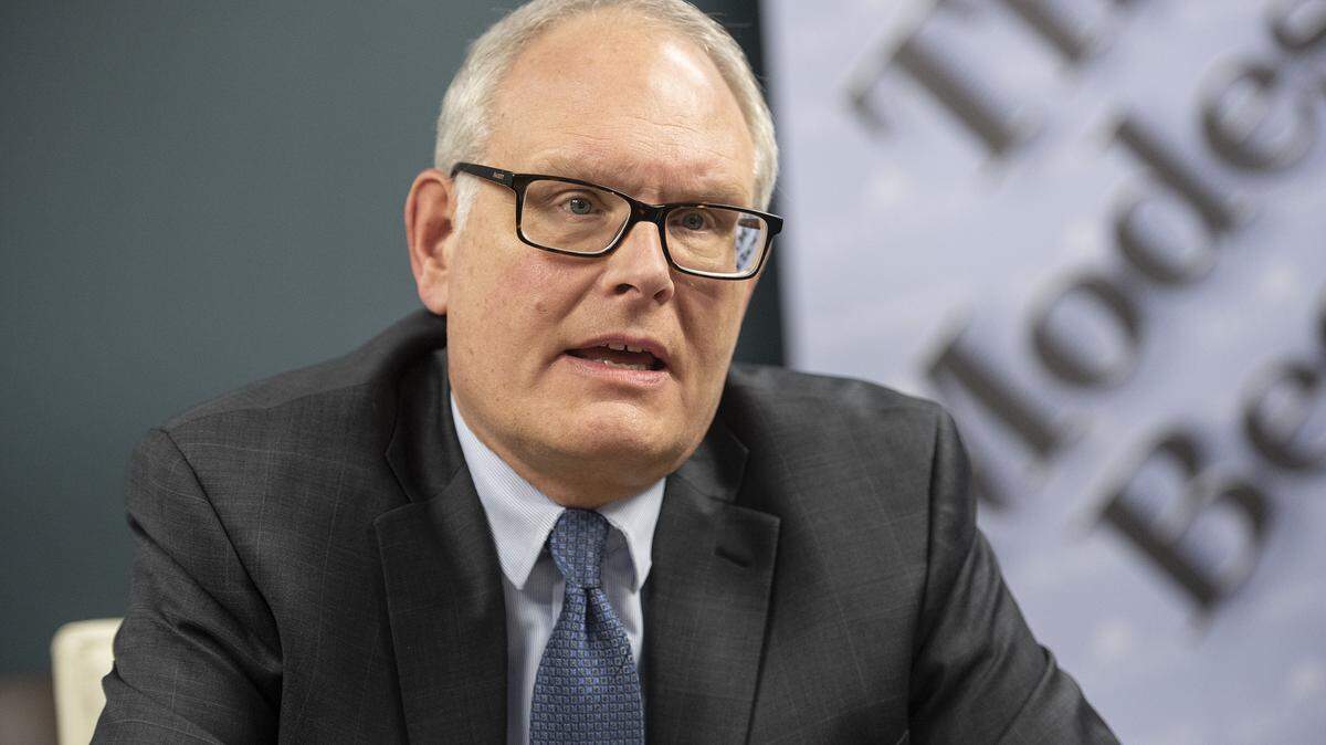 Stanislaus Superior Court Judge, Office 5 candidate Kenneth Hara speaks during a forum at the Modesto Bee office in Modesto, Calif., on Thursday, Jan. 23, 2020.