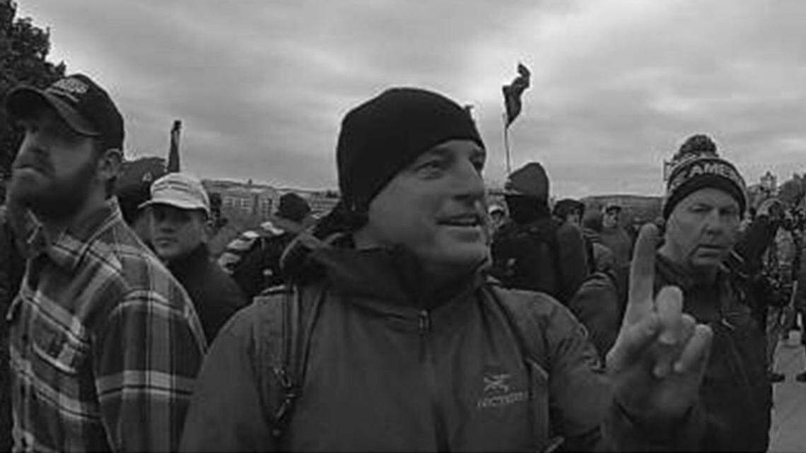 Jared L. Wise, a former FBI supervisory agent, outside the U.S. Capitol on Jan. 6, 2021.