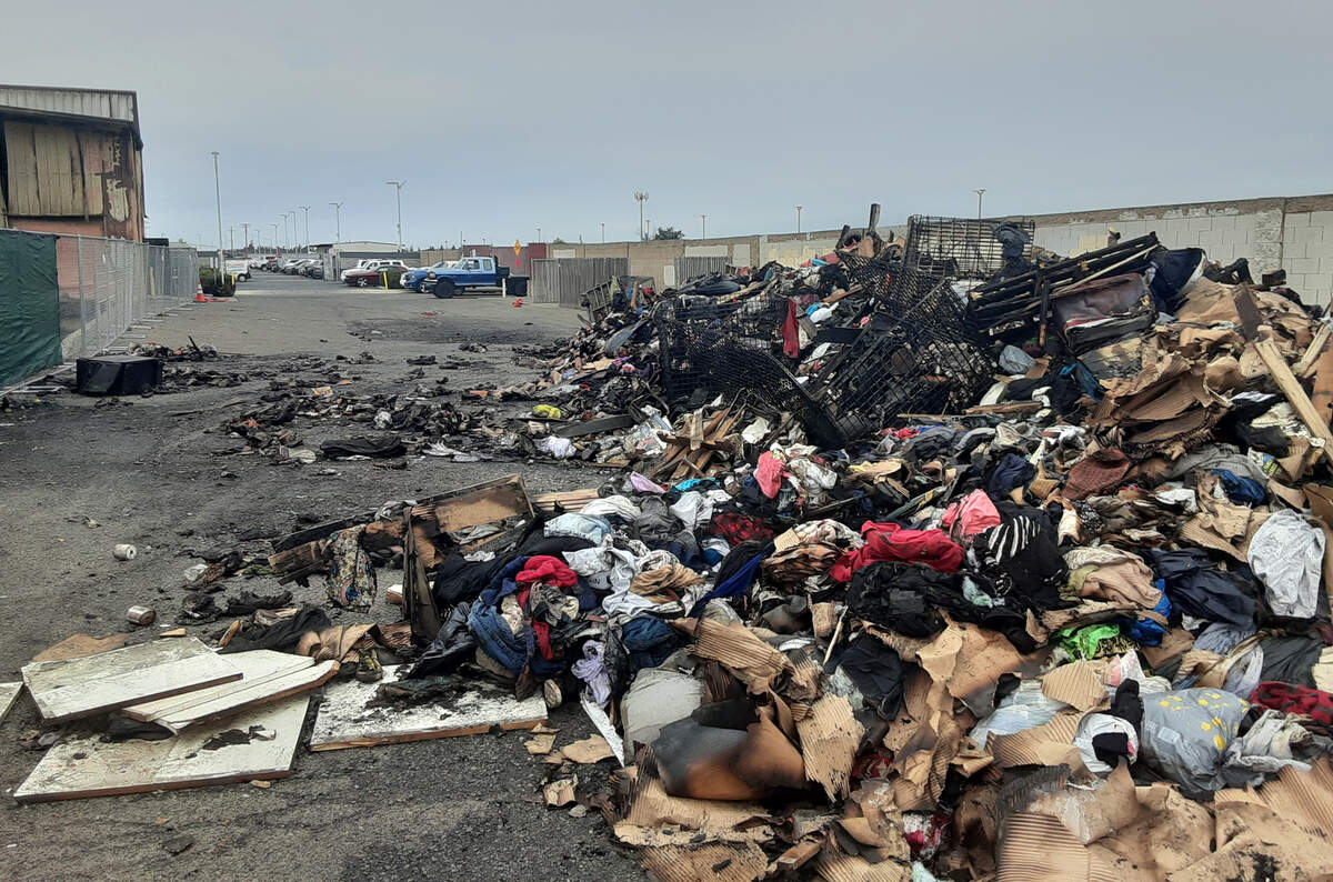 The Salvation Army Family Thrift Store & Donation Center on Friday after Thursday’s fire. The army hopes to reopen the story soon and has a trailer in the parking lot for donations.