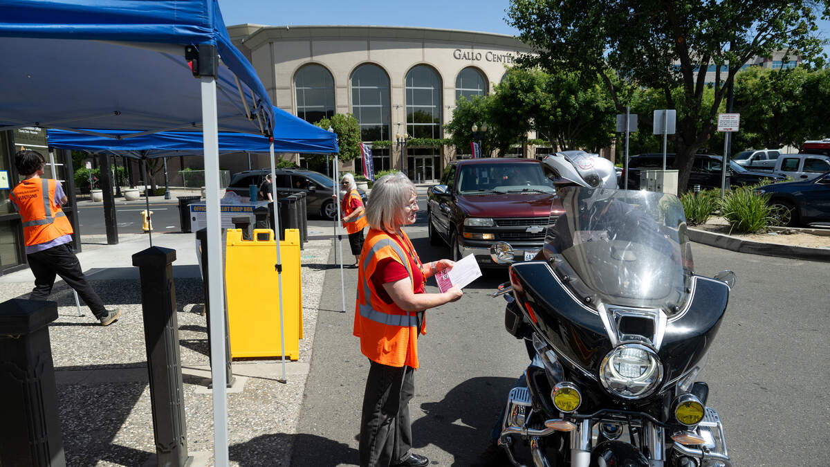 Voters drop off their ballots at the Stanislaus County Registrar of Voters office in Modesto on Tuesday, June 2, 2026.