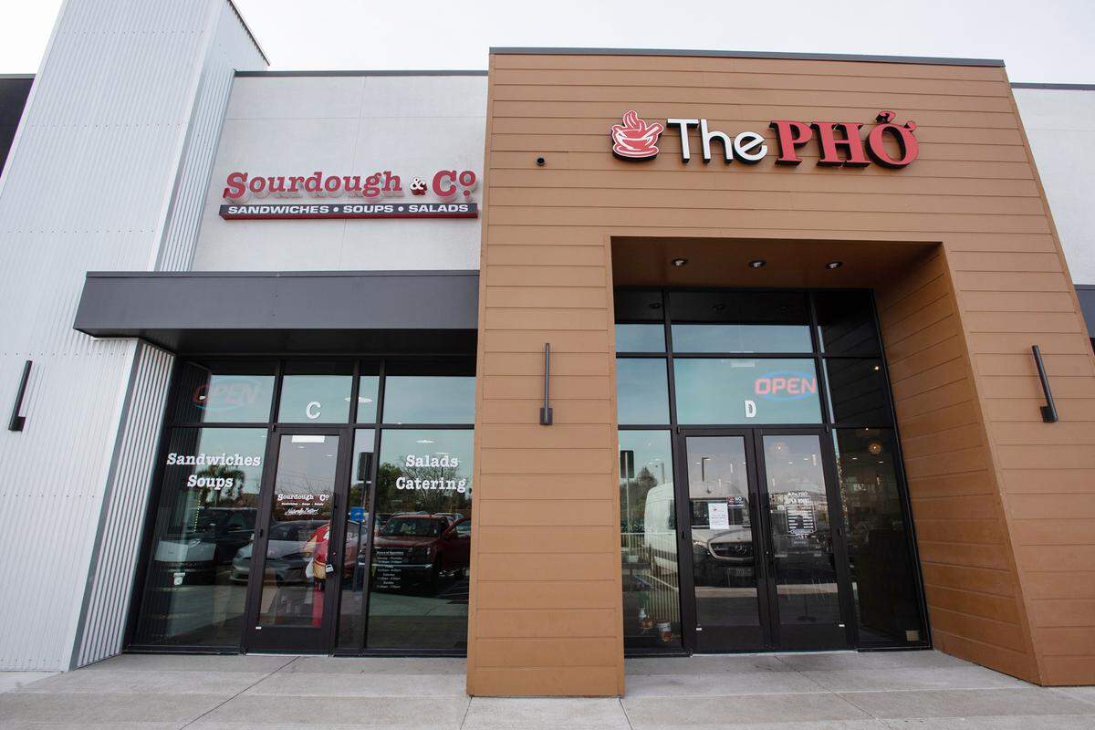 The Pho restaurant and Sourdough & Co. on Dale Road in Modesto, Calif., Thursday, Jan. 12, 2023.