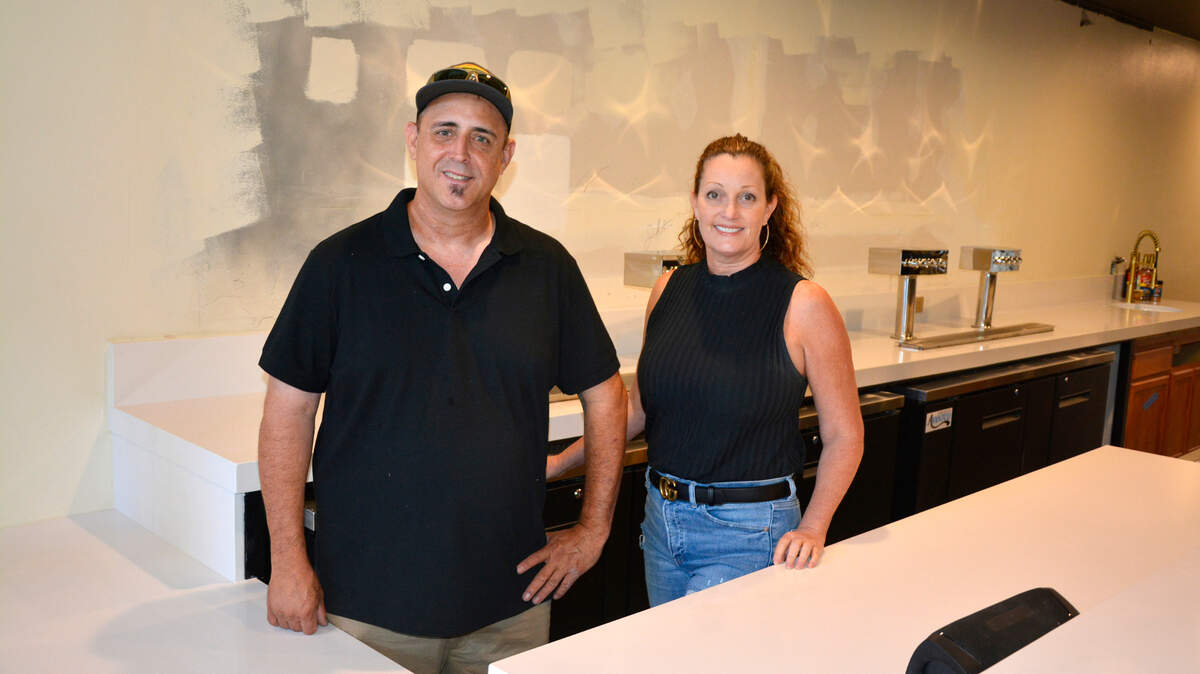 Business partners Randy Rocha and Janet Smallen inside Daily Dose Bistro, on Aug. 26, 2022, the new coffee, beer, wine and small plates restaurant opening in downtown Riverbank, Calif.