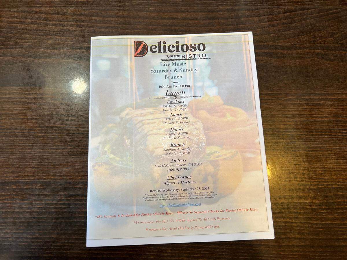 Delicioso Bistro offers a diverse selection, including salads, pastas, sandwiches, burgers, crepes and omelets, for brunch.
