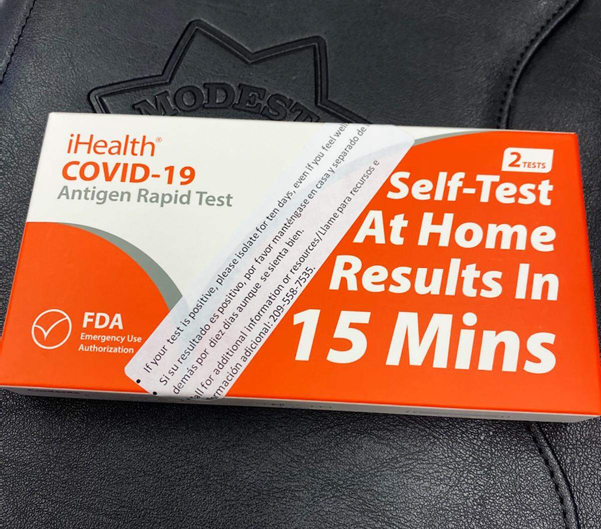 This is one of the at home Covid-19 test kits the city of Modesto has received.
