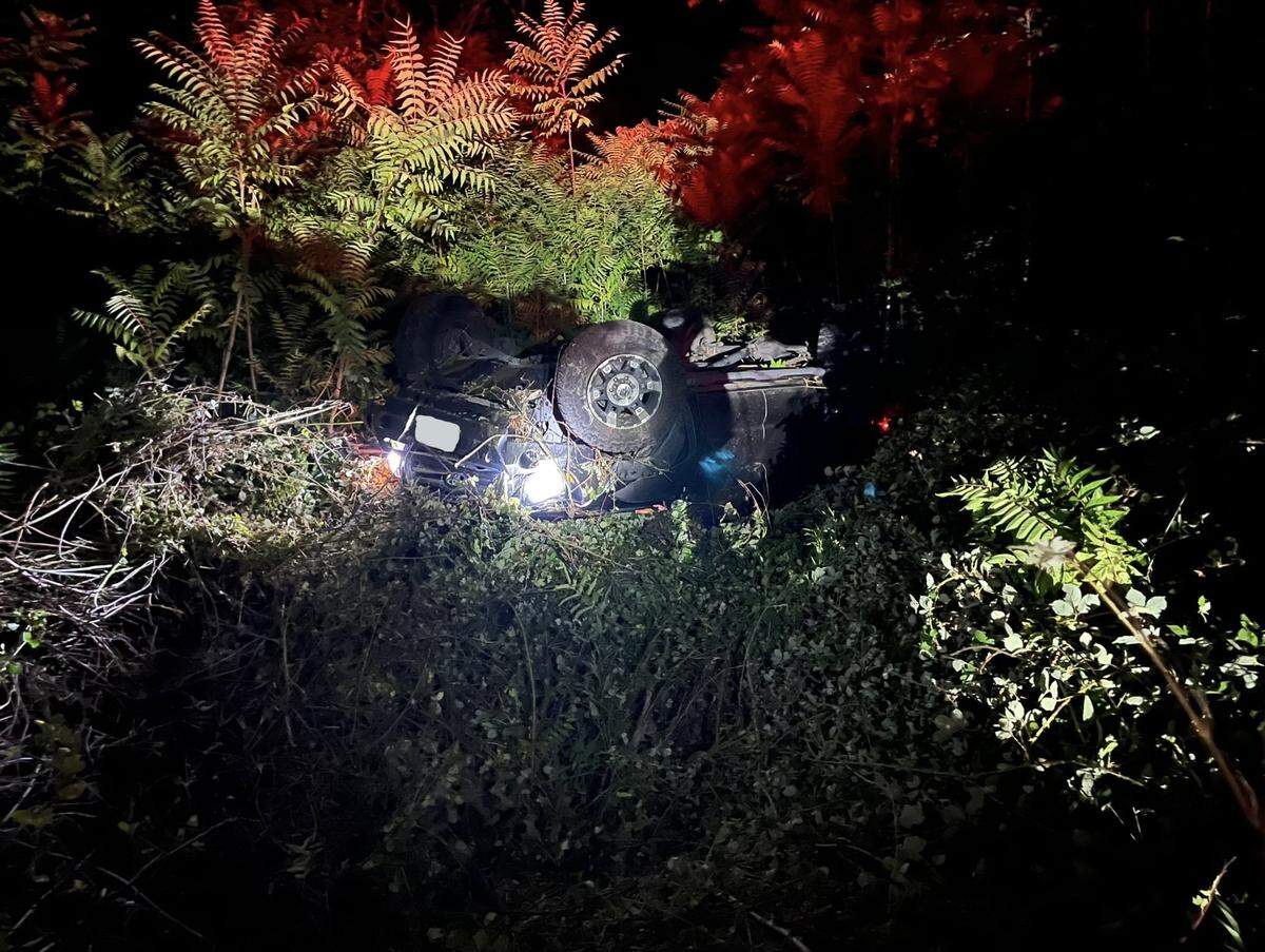 The scene of a rollover crash near Knights Ferry on Tuesday, July 29, 2025.