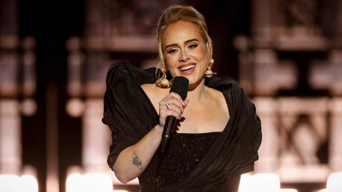 Adele, possibly thinking about Modesto, as she performs on the broadcast special “Adele One Night Only” which aired Nov. 14, 2021 on CBS.